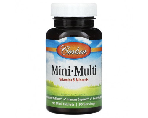 Витаминно-минеральные комплексы Carlson, Mini Multi, 90 мини-таблеток Витаминно-минеральные комплексы Carlson, Mini Multi, 90 мини-таблеток