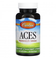 Carlson, ACES, Vitamins A, C, E + Selenium, 50 Soft Gels