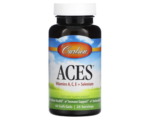 Carlson, ACES, Vitamins A, C, E + Selenium, 50 Soft Gels Carlson, ACES, Vitamins A, C, E + Selenium, 50 Soft Gels