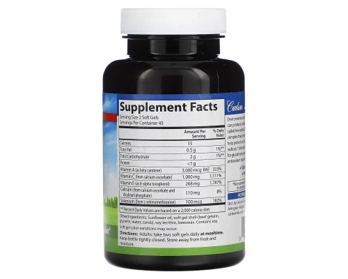 Carlson, ACES, Vitamins A, C, E + Selenium, 90 Softgels Carlson, ACES, Vitamins A, C, E + Selenium, 90 Softgels