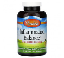 Для мышц и суставов Carlson, Balance Balance D3 + омега, натуральный лимон, 25 мкг (1000 МЕ), 90 мягких таблеток