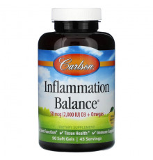 Для мышц и суставов Carlson, Balance Balance D3 + омега, натуральный лимон, 25 мкг (1000 МЕ), 90 мягких таблеток