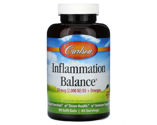 Для мышц и суставов Carlson, Balance Balance D3 + омега, натуральный лимон, 25 мкг (1000 МЕ), 90 мягких таблеток Для мышц и суставов Carlson, Balance Balance D3 + омега, натуральный лимон, 25 мкг (1000 МЕ), 90 мягких таблеток