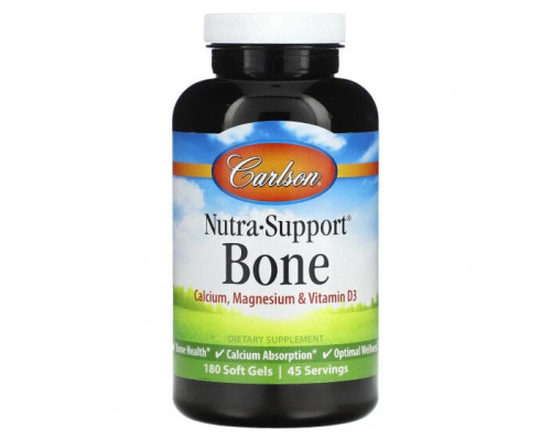 Кальций Carlson, Nutra-Support Bone, 180 мягких таблеток Кальций Carlson, Nutra-Support Bone, 180 мягких таблеток