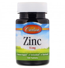 Carlson Labs, Zinc, 15 mg , 100 Tablets