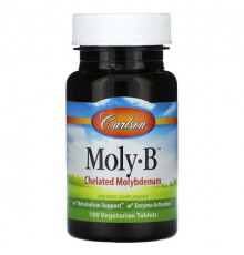Минералы и микроэлементы Carlson, Moly-B, 100 вегетарианских таблеток