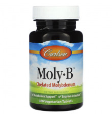 Минералы и микроэлементы Carlson, Moly·B, Молибден, 300 таблеток