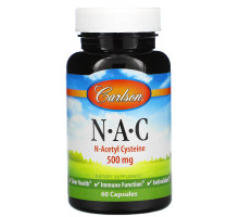 Carlson Labs, N·A·C, N-ацетилцистеин, 500 мг, 60 капсул