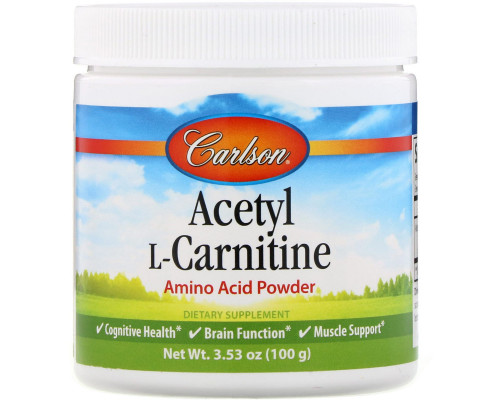 Carlson Labs, Ацетилкарнитин, аминокислотный порошок, 3,53 унц. (100 г) Carlson Labs, Ацетилкарнитин, аминокислотный порошок, 3,53 унц. (100 г)