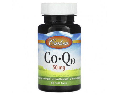 Коэнзим Q10 Carlson, CoQ10, 50 мг, 60 мягких таблеток Коэнзим Q10 Carlson, CoQ10, 50 мг, 60 мягких таблеток