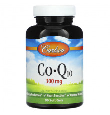 Коэнзим Q10 Carlson, CoQ10, 300 mg, 90 Soft Gels