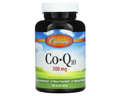 Коэнзим Q10 Carlson, CoQ10, 300 mg, 90 Soft Gels Коэнзим Q10 Carlson, CoQ10, 300 mg, 90 Soft Gels