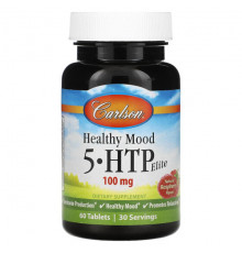 Для похудения и контроля веса Carlson, Healthy Mood, 5-HTP Elite, натуральная малина, 50 мг, 60 таблеток