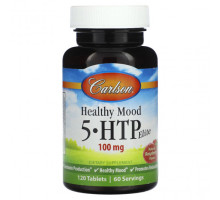 Для похудения и контроля веса Carlson, Healthy Mood, 5-HTP Elite, Natural Raspberry, 50 mg, 120 Tablets