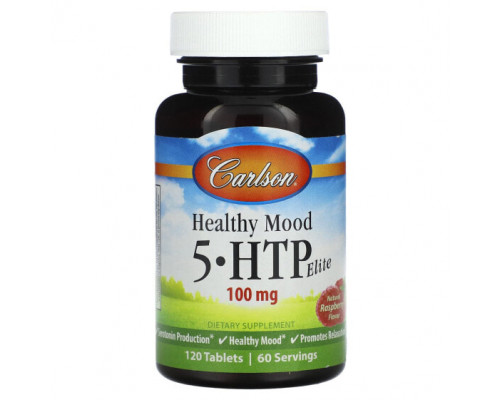 Для похудения и контроля веса Carlson, Healthy Mood, 5-HTP Elite, Natural Raspberry, 50 mg, 120 Tablets Для похудения и контроля веса Carlson, Healthy Mood, 5-HTP Elite, Natural Raspberry, 50 mg, 120 Tablets