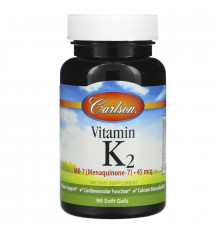 Carlson Labs, Vitamin K2 MK-7, 45 mcg, 90 Soft Gels