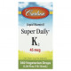 Витамин К Carlson, Liquid Vitamin K, Super Daily K2, 45 мкг, 10,16 мл (0,34 жидк. Унции)