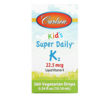 Carlson Labs, Для детей, Super Daily K2, 22,5 мкг, 0,.34 ж. унц. (10,16 мл)