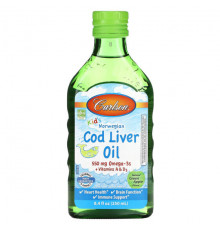Детское здоровье Carlson, Kids Cod Liver Oil, Natural Green Apple , 550 mg, 8.4 fl oz (250 ml)