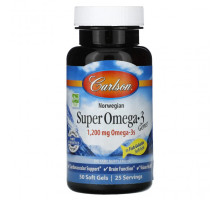 Рыбий жир и Омега 3, 6, 9 Carlson, Super Omega-3 Gems, 600 мг, 50 мягких таблеток