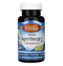 Рыбий жир и Омега 3, 6, 9 Carlson, Super Omega-3 Gems, 600 мг, 50 мягких таблеток