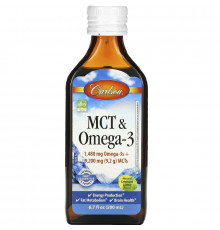 Carlson Labs, MCT & Omega-3, Natural Lemon Lime, 6.7 fl oz (200 ml)