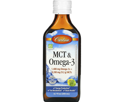 Carlson Labs, MCT & Omega-3, Natural Lemon Lime, 6.7 fl oz (200 ml) Carlson Labs, MCT & Omega-3, Natural Lemon Lime, 6.7 fl oz (200 ml)