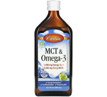 Carlson Labs, MCT & Omega-3, Natural Lemon Lime, 16.9 fl oz (500 ml)