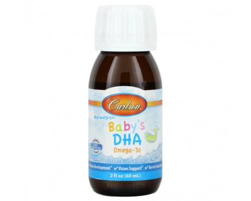 Детское здоровье Carlson, Baby's DHA, 1,100 mg Omega-3s with Vitamin D3, 2 fl oz (60 ml) Детское здоровье Carlson, Baby's DHA, 1,100 mg Omega-3s with Vitamin D3, 2 fl oz (60 ml)