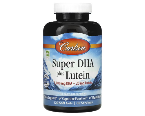 Carlson, Super DHA Plus Lutein, 120 Soft Gels