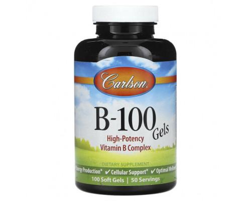 Витамины группы B Carlson, B-100`` 100 мягких таблеток Витамины группы B Carlson, B-100`` 100 мягких таблеток