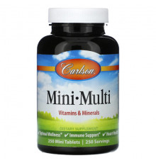 Витаминно-минеральные комплексы Carlson, Mini Multi, 250 мини-таблеток
