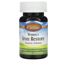 Железо Carlson, Womens Iron Restore, 28 mg Iron + B Vitamins, 60 Capsules