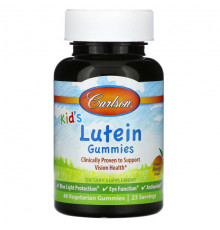 Антиоксиданты Carlson, Kid's Lutein Gummies, натуральное манго, 46 вегетарианских жевательных таблеток