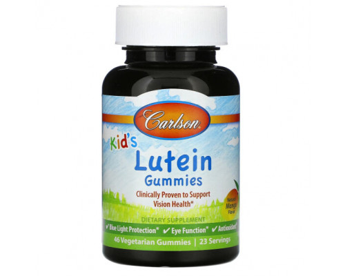 Антиоксиданты Carlson, Kid's Lutein Gummies, натуральное манго, 46 вегетарианских жевательных таблеток Антиоксиданты Carlson, Kid's Lutein Gummies, натуральное манго, 46 вегетарианских жевательных таблеток