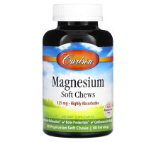 Carlson, Magnesium, Natural Berries & Creme, 125 mg, 40 Vegetarian Soft Chews