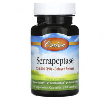 Пищеварительные ферменты Serrapeptase, Delayed Release, 120,000 SPUs, 90 Vegetarian Capsules