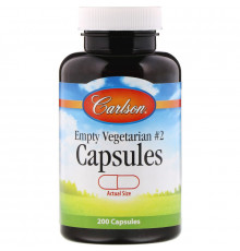 Carlson Labs, Пустые растительные капсулы # 2,  200 шт
