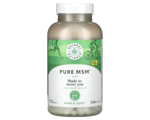 Для мышц и суставов Natural Balance, чистый МСМ, 240 капсул Для мышц и суставов Natural Balance, чистый МСМ, 240 капсул