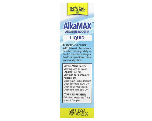 Natural Balance, AlkaMax, средство для ощелачивания организма, без добавок, 30 мл (1 жидк. унция) Natural Balance, AlkaMax, средство для ощелачивания организма, без добавок, 30 мл (1 жидк. унция)