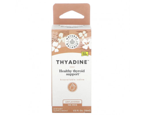 Регуляция гормонального фона Natural Balance, Thyadine, поддержка здоровья щитовидной железы, без добавок, 150 мкг, 15 мл (0,5 жидк. Унции) Регуляция гормонального фона Natural Balance, Thyadine, поддержка здоровья щитовидной железы, без добавок, 150 мкг, 15 мл (0,5 жидк. Унции)