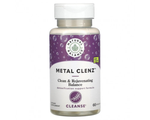 Слабительные, диуретики и средства для очищения организма Natural Balance, Metal Clenz`` 60 вегетарианских капсул
