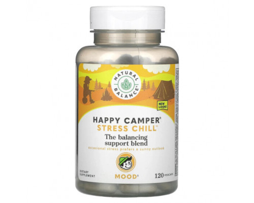 Улучшение памяти и работы мозга Natural Balance, Happy camper, средство для снятия стресса и расслабления, 120 вегетарианских капсул Улучшение памяти и работы мозга Natural Balance, Happy camper, средство для снятия стресса и расслабления, 120 вегетарианских капсул