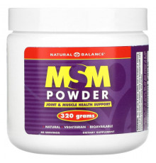 Для мышц и суставов Natural Balance, МСМ в порошке, 320 г