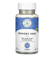 Улучшение памяти и работы мозга Natural Balance, Memory 2000, 42 растительных капсул