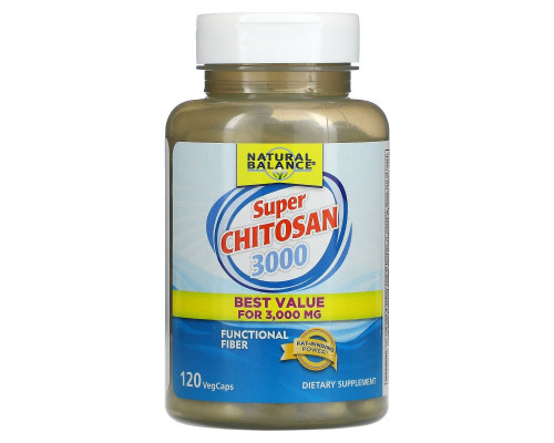 Natural Balance, Суперхитозан 3000, 120 вегетарианских капсул Natural Balance, Суперхитозан 3000, 120 вегетарианских капсул