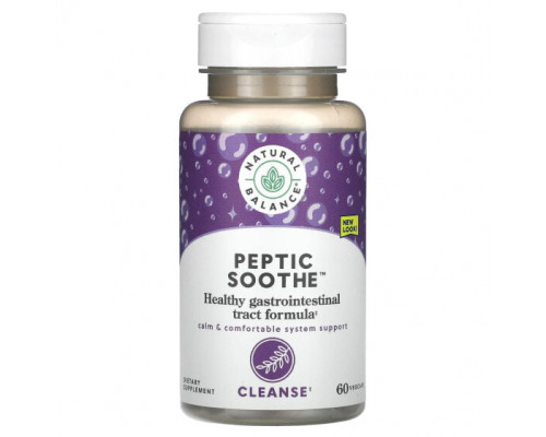 Для пищеварительной системы Natural Balance, Peptic Soothe, 60 растительных капсул Для пищеварительной системы Natural Balance, Peptic Soothe, 60 растительных капсул