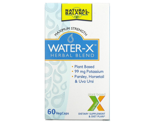 Natural Balance, Water-X, Herbal Blend, 60 Veggie Caps Natural Balance, Water-X, Herbal Blend, 60 Veggie Caps