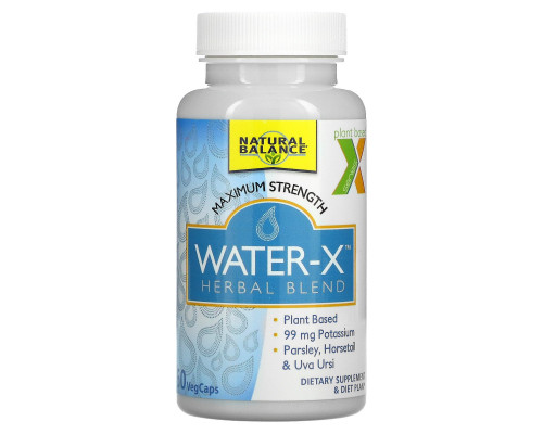 Natural Balance, Water-X, Herbal Blend, 60 Veggie Caps Natural Balance, Water-X, Herbal Blend, 60 Veggie Caps