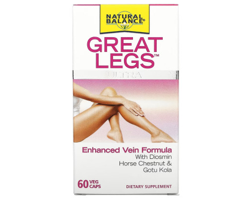 Natural Balance, Great Legs Ultra, Enhanced Vein Formula, 60 Veg Caps Natural Balance, Great Legs Ultra, Enhanced Vein Formula, 60 Veg Caps